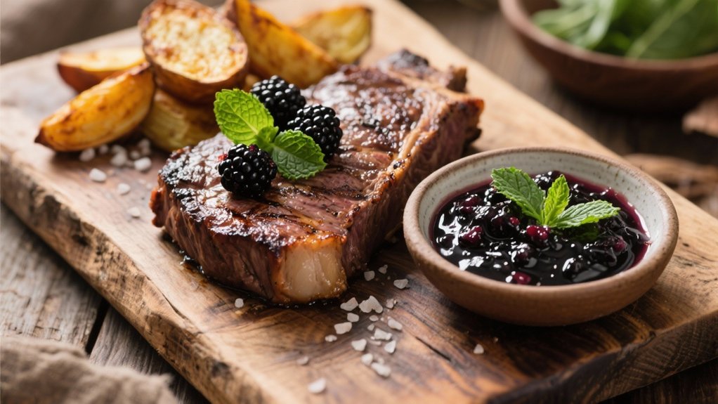 vibrant blackberry mint chutney