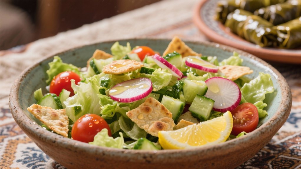 vibrant crunchy middle eastern salad