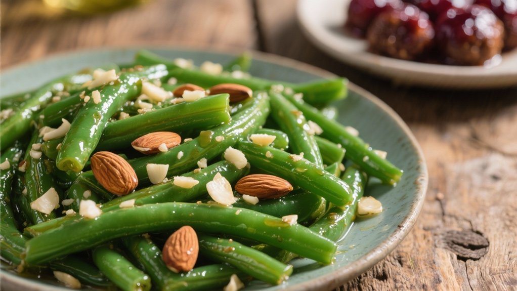 vibrant garlic green beans