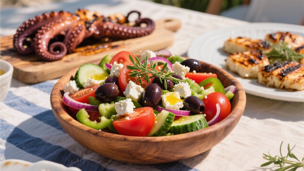 vibrant greek village salad