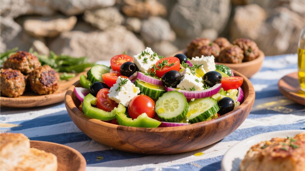 vibrant greek village salad