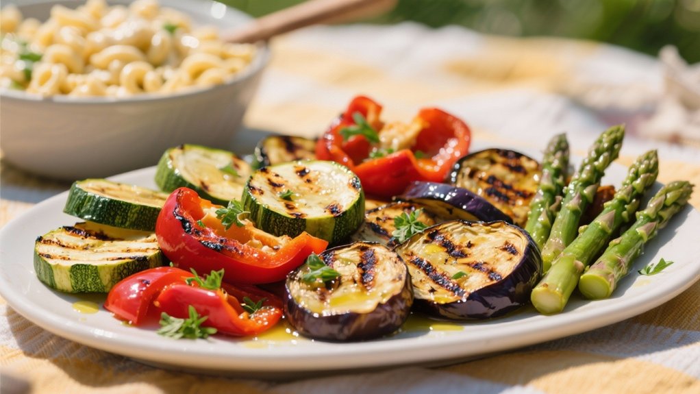 vibrant grilled vegetable contrast