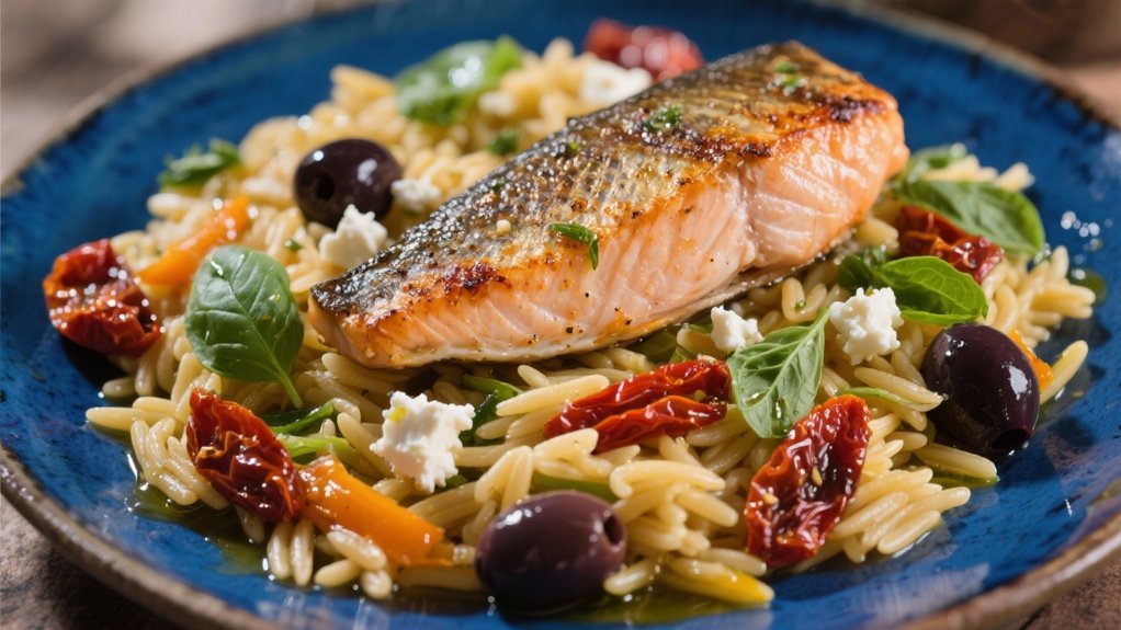 vibrant mediterranean orzo dish