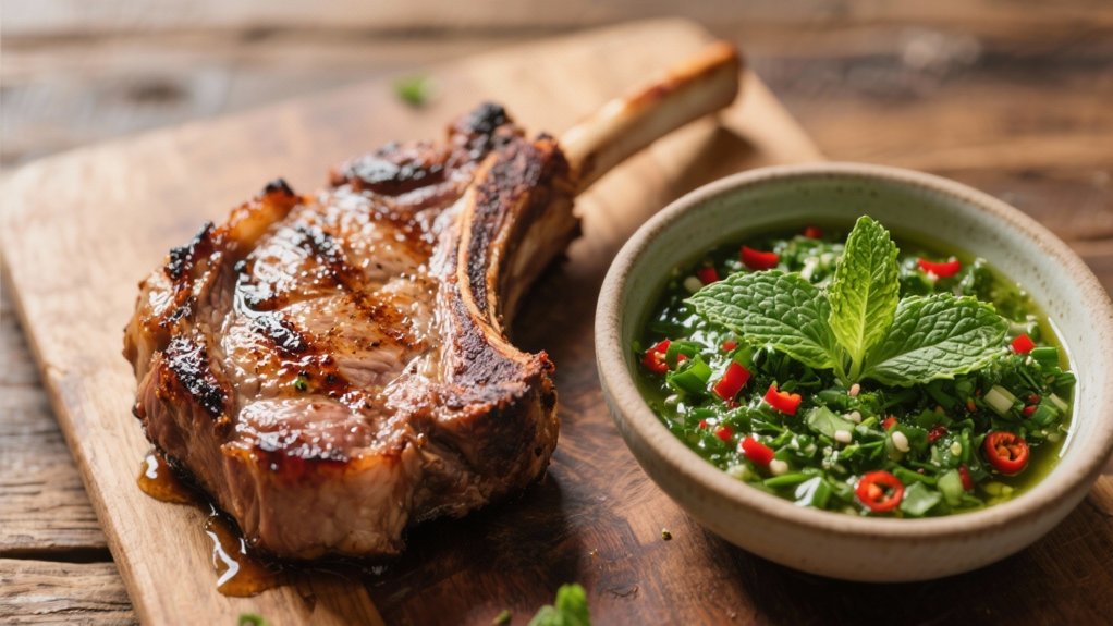 vibrant minty lamb sauce