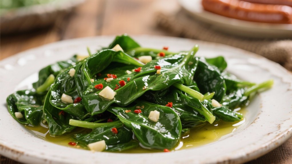 vibrant nutritious saut ed spinach