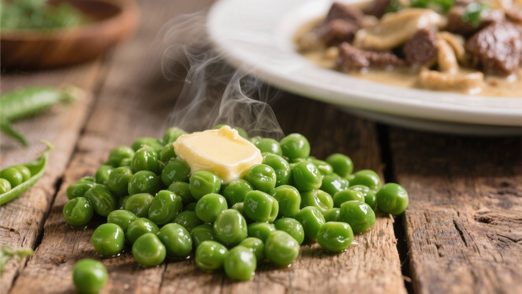 vibrant peas enhance stroganoff