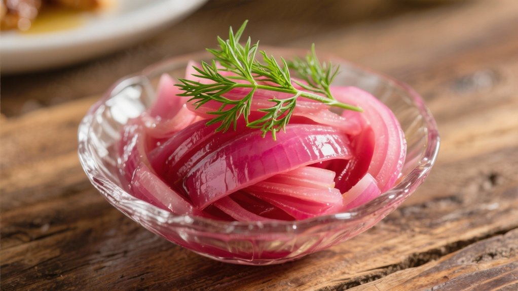 vibrant pickled onion accompaniment