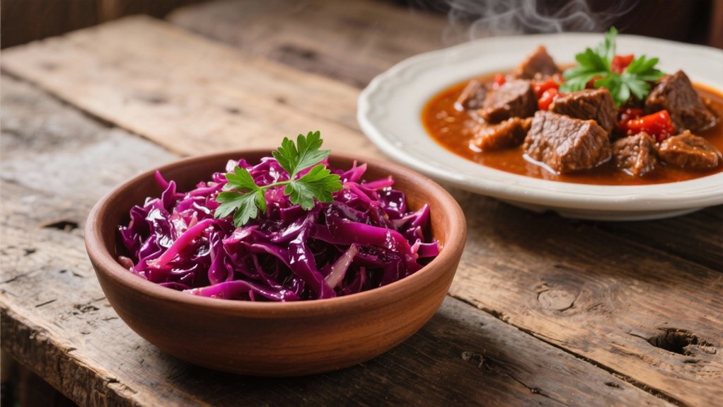 vibrant pickled red cabbage