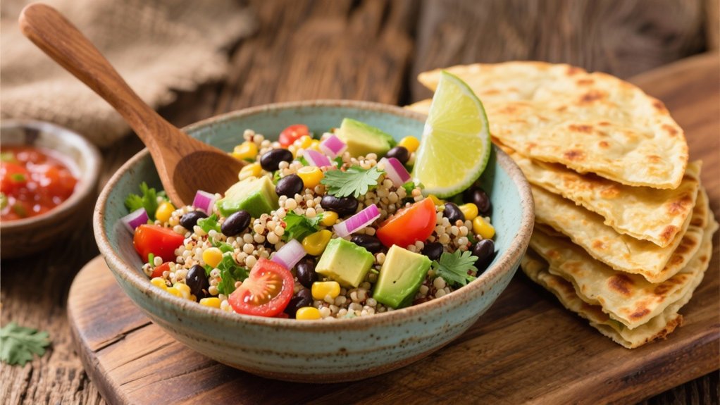 vibrant protein packed quinoa salad
