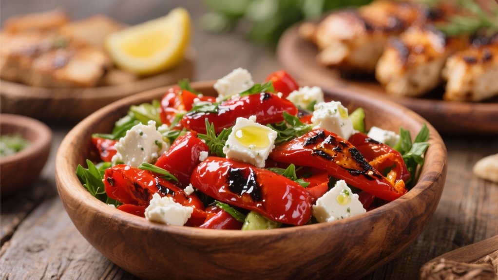 vibrant roasted pepper salad