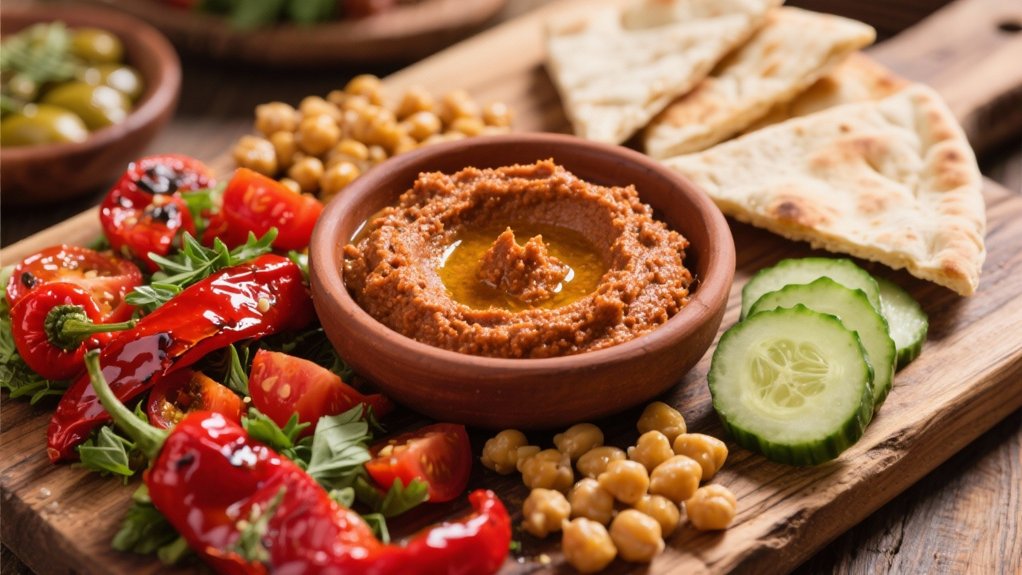 vibrant salad enhances dip