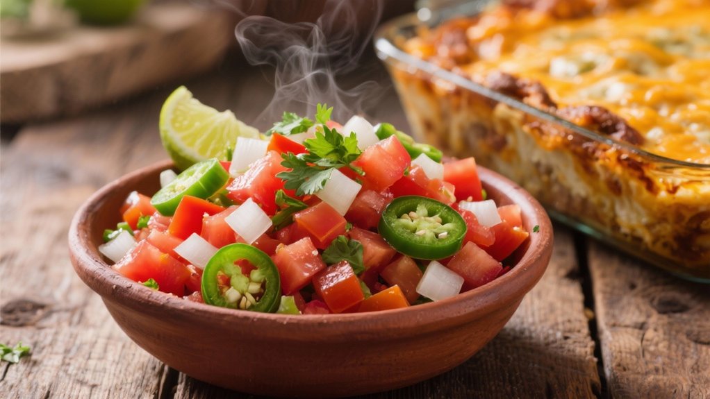 vibrant salsa enhances casserole