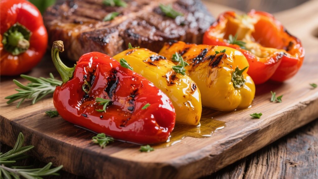 vibrant smoky roasted peppers