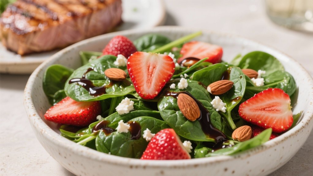vibrant spinach and strawberry salad