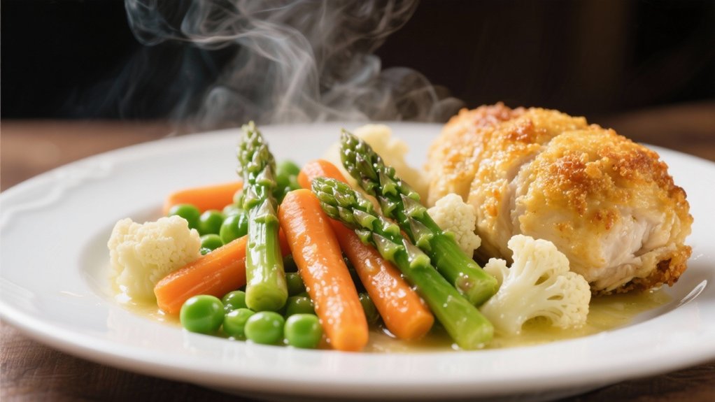 vibrant steamed vegetable medley
