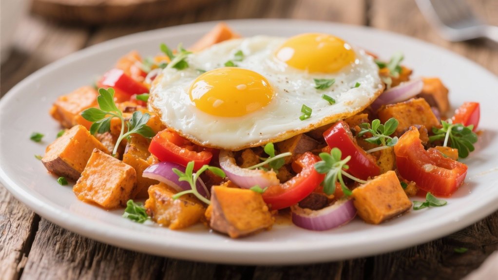 vibrant sweet potato hash