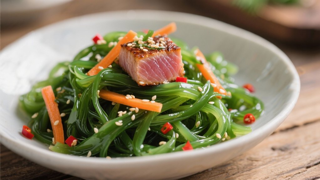 wakame seaweed salad preparation