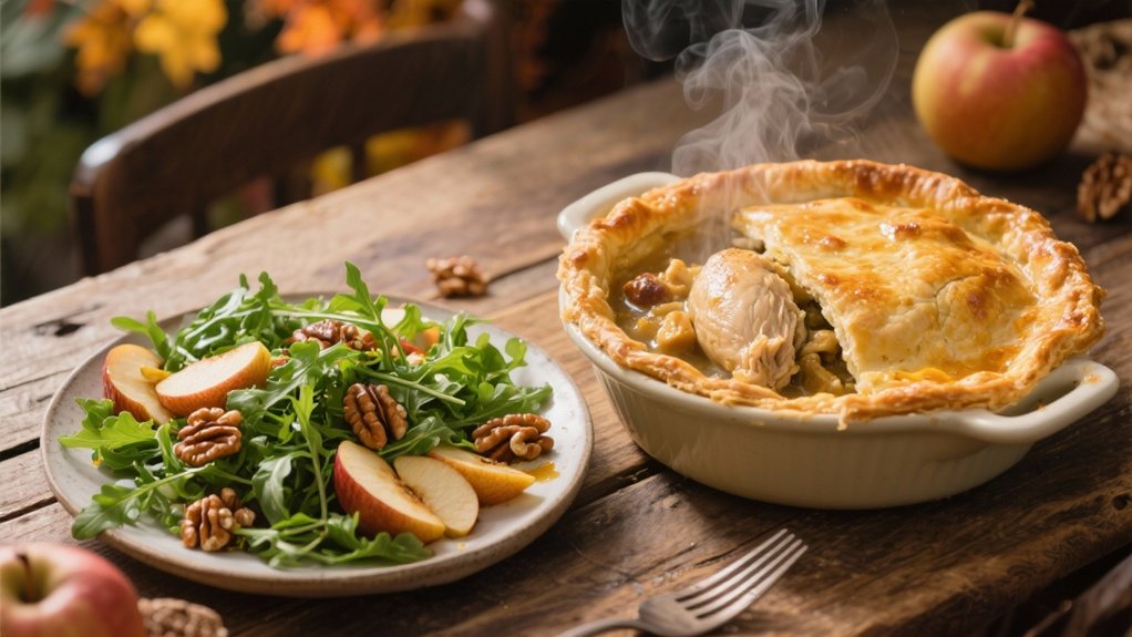 warm apple arugula salad