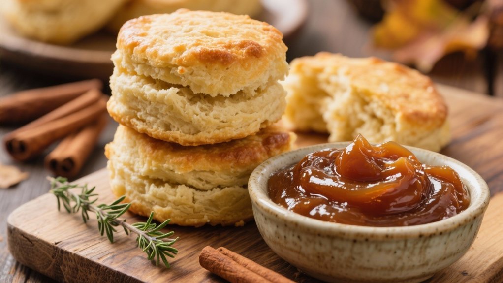 warm biscuits with apple butter