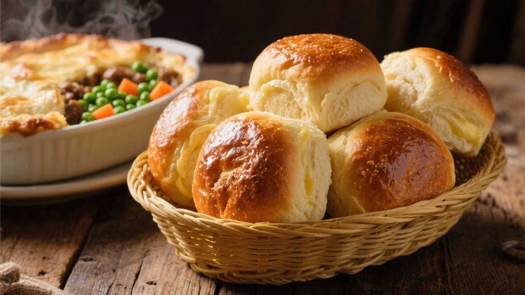 warm buttery dinner rolls