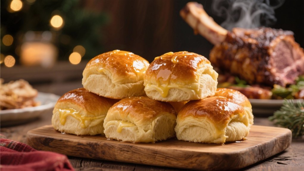 warm buttery dinner rolls