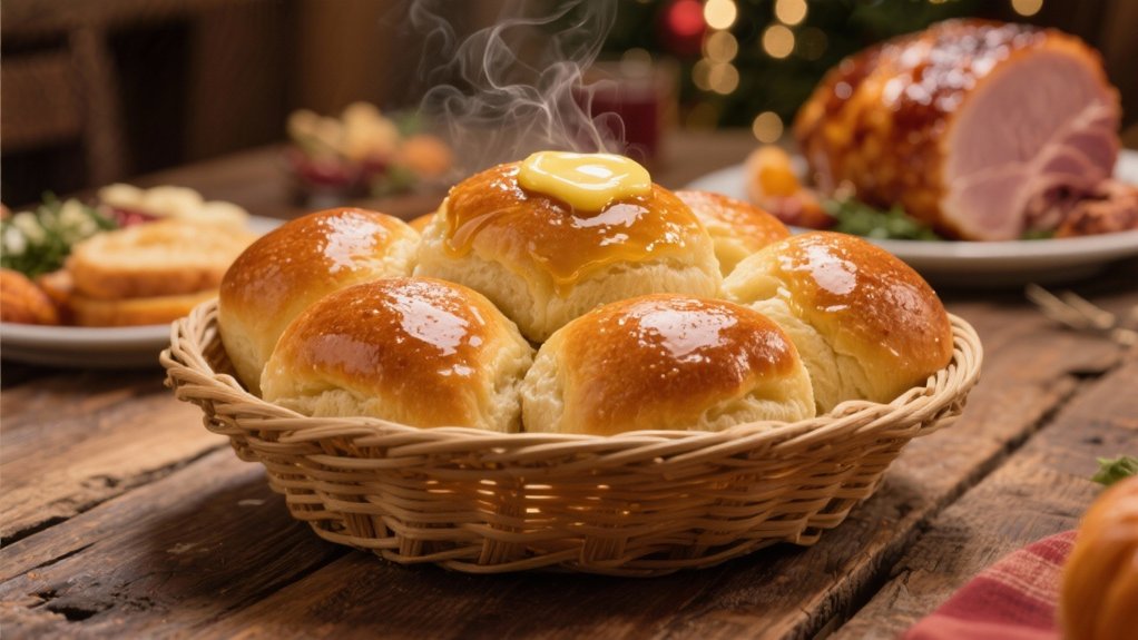 warm buttery dinner rolls