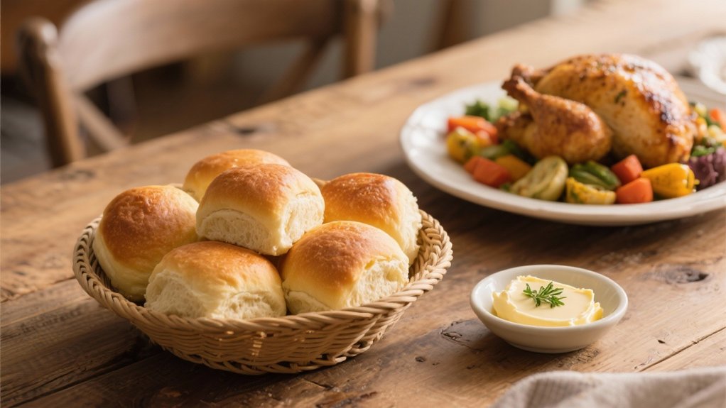 warm buttery dinner rolls