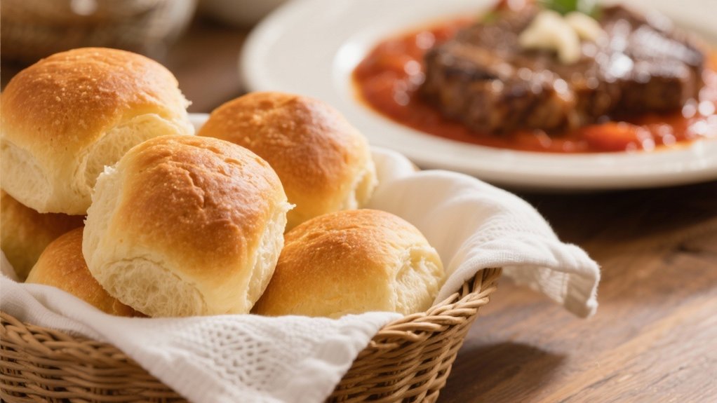 warm buttery dinner rolls