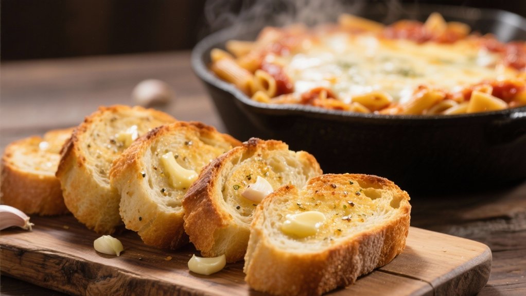 warm buttery garlic bread