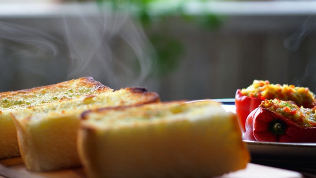 warm buttery garlic bread