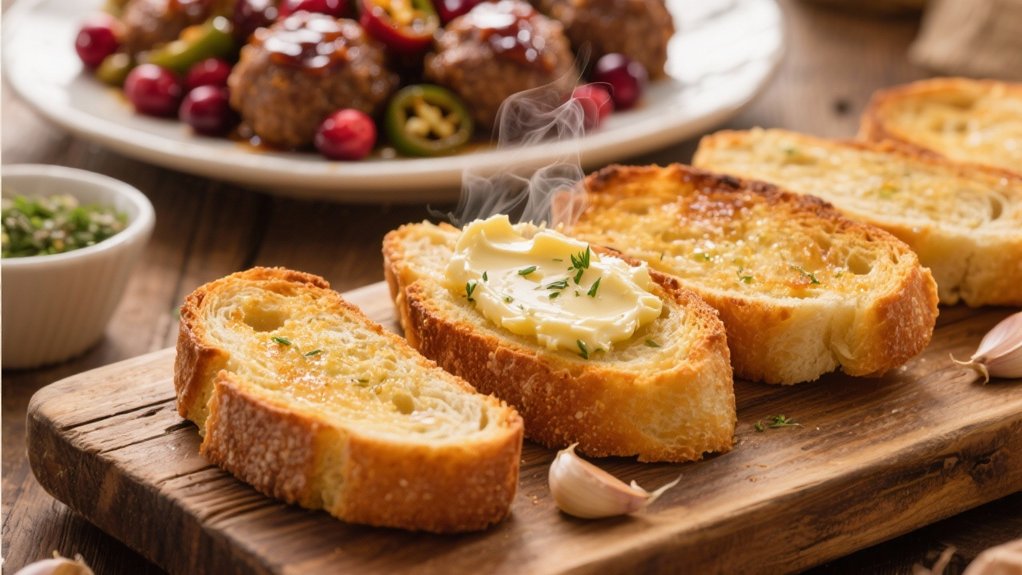 warm buttery garlic bread