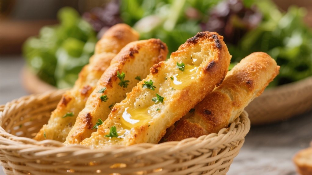 warm buttery garlic breadsticks