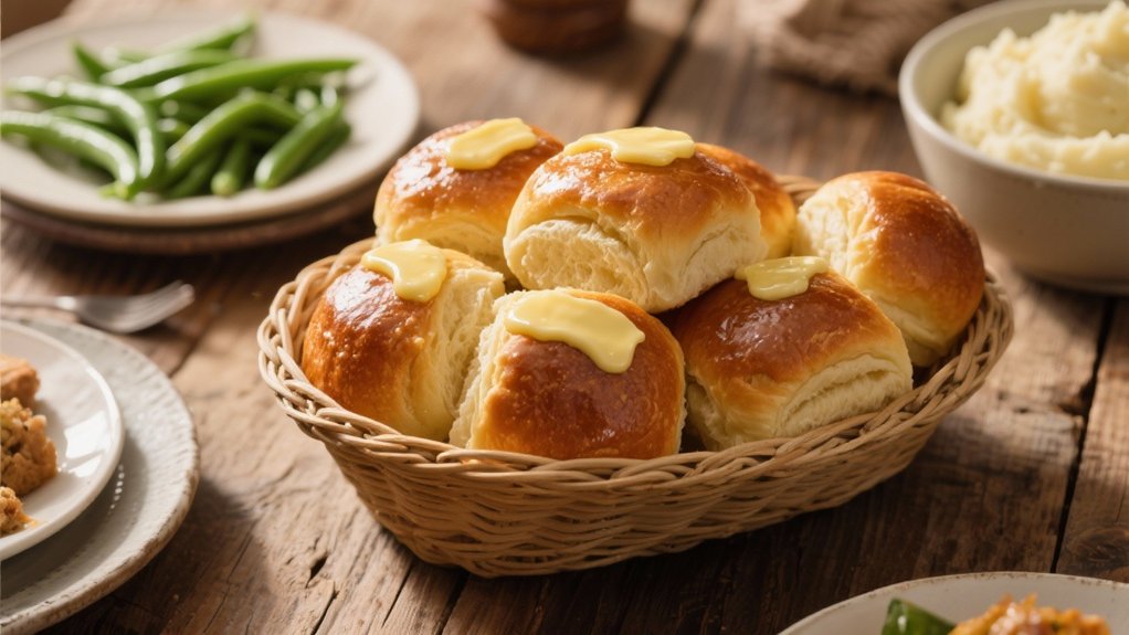 warm comforting buttered rolls