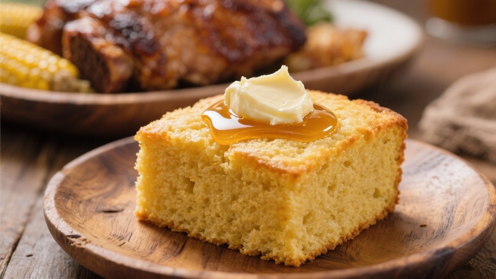 warm cornbread with honey butter