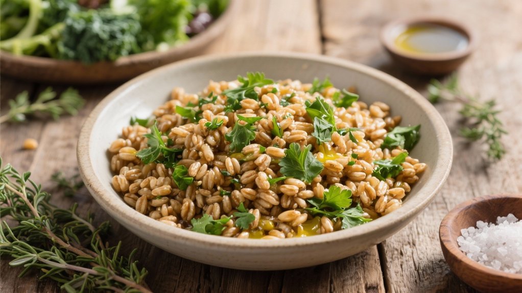 warm farro salad enhancement