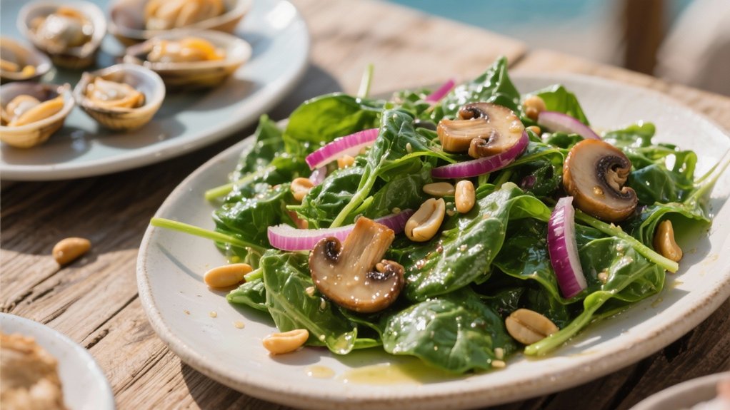 warm flavorful spinach salad