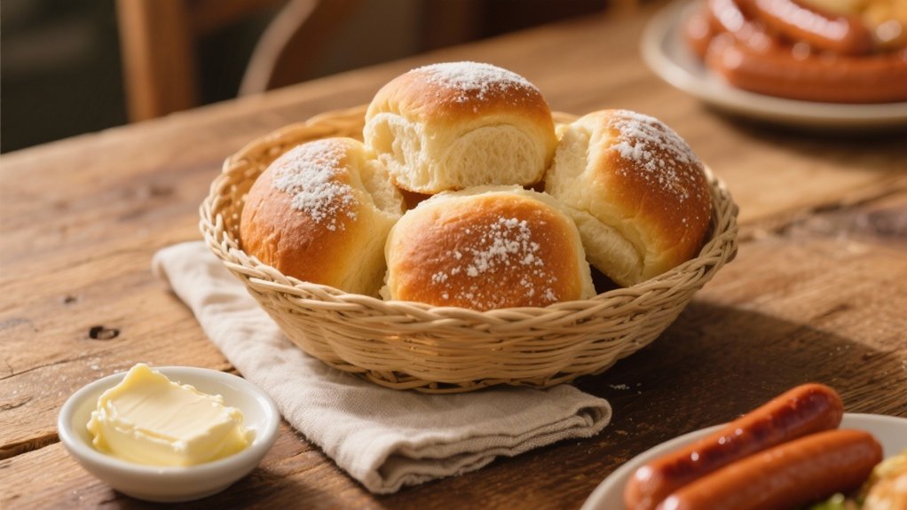 warm fluffy dinner rolls