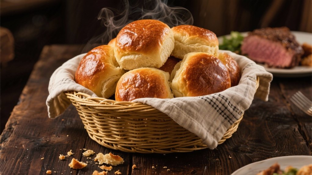 warm fluffy dinner rolls