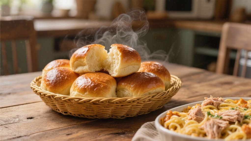 warm fluffy dinner rolls