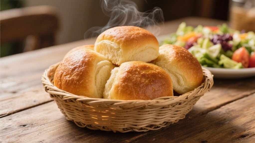 warm fluffy dinner rolls