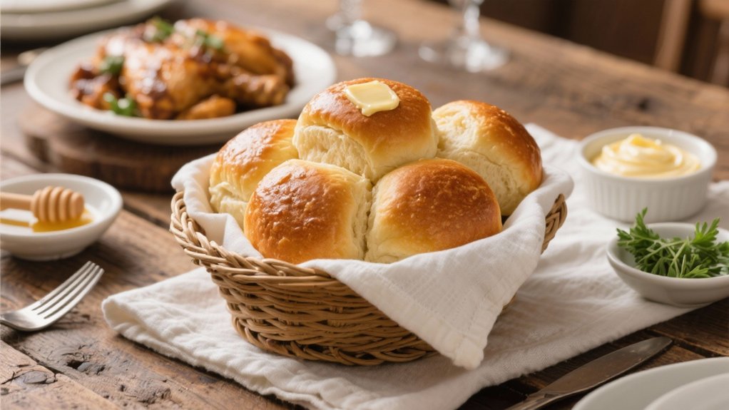 warm fluffy dinner rolls