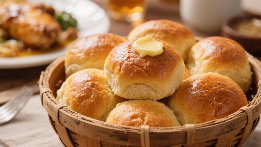 warm fluffy dinner rolls