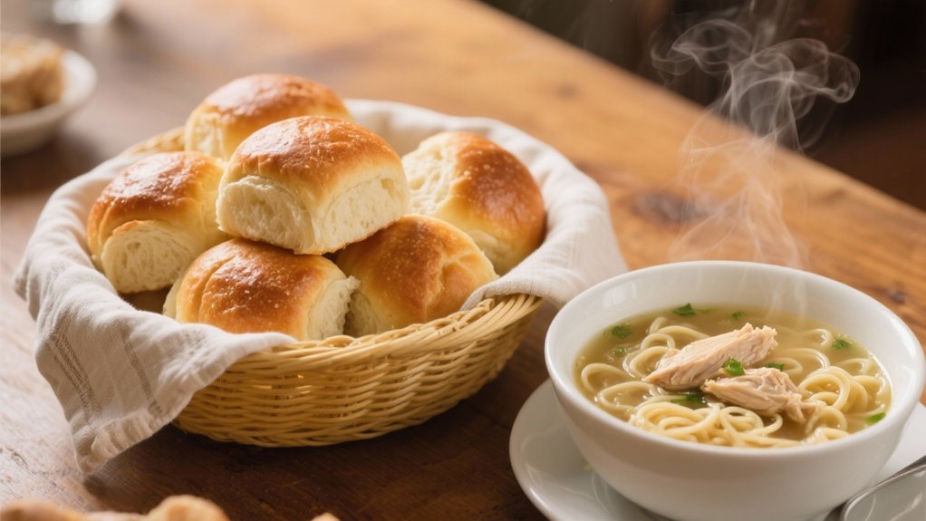 warm fluffy dinner rolls