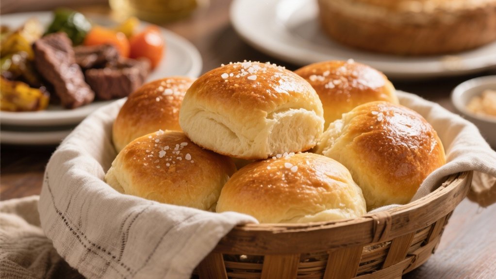 warm fluffy dinner rolls