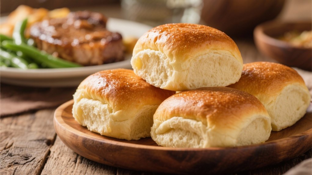 warm fluffy dinner rolls