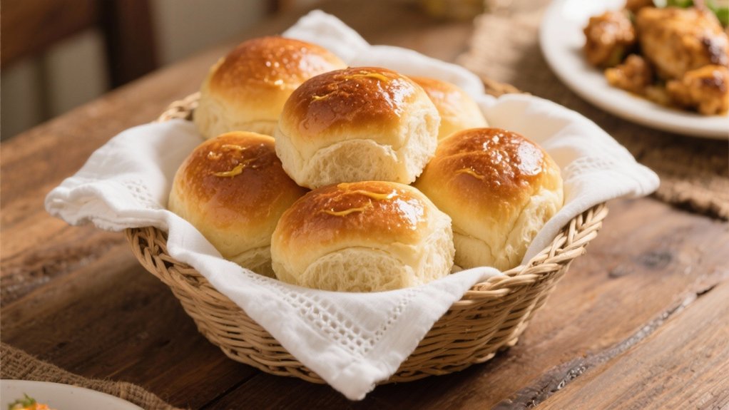 warm fluffy dinner rolls