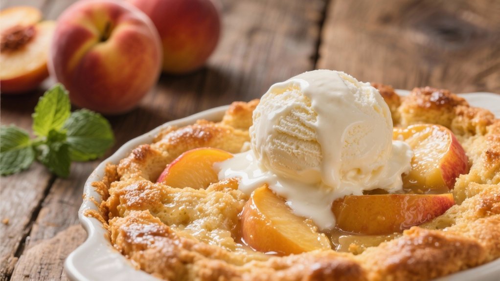 warm fruit cobbler dessert