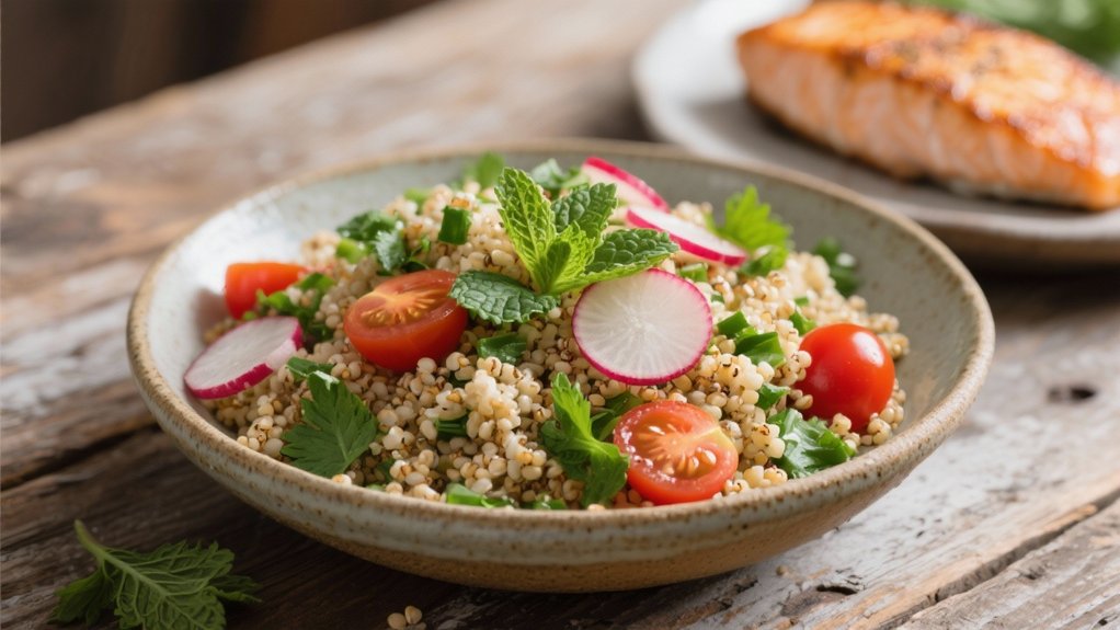 warm herb infused quinoa salad