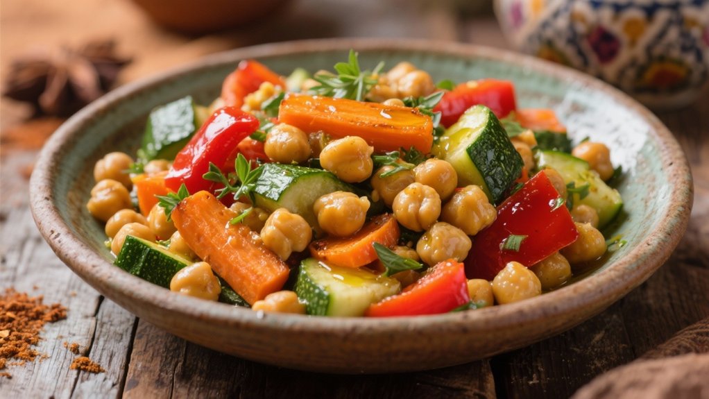 warm mediterranean chickpea salad