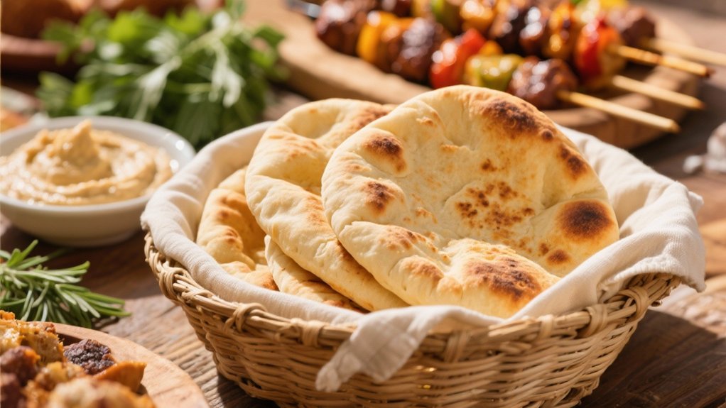 warm pita bread wraps